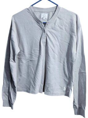 NEW Kuwalla-Tee Mushroom/Gray Long Sleeve Henley Shirt | M